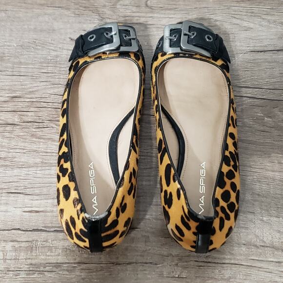 Via Spiga Women's Ballet Flats Shoes Size 6.5 Leopard Print Medium - Picture 7 of 8